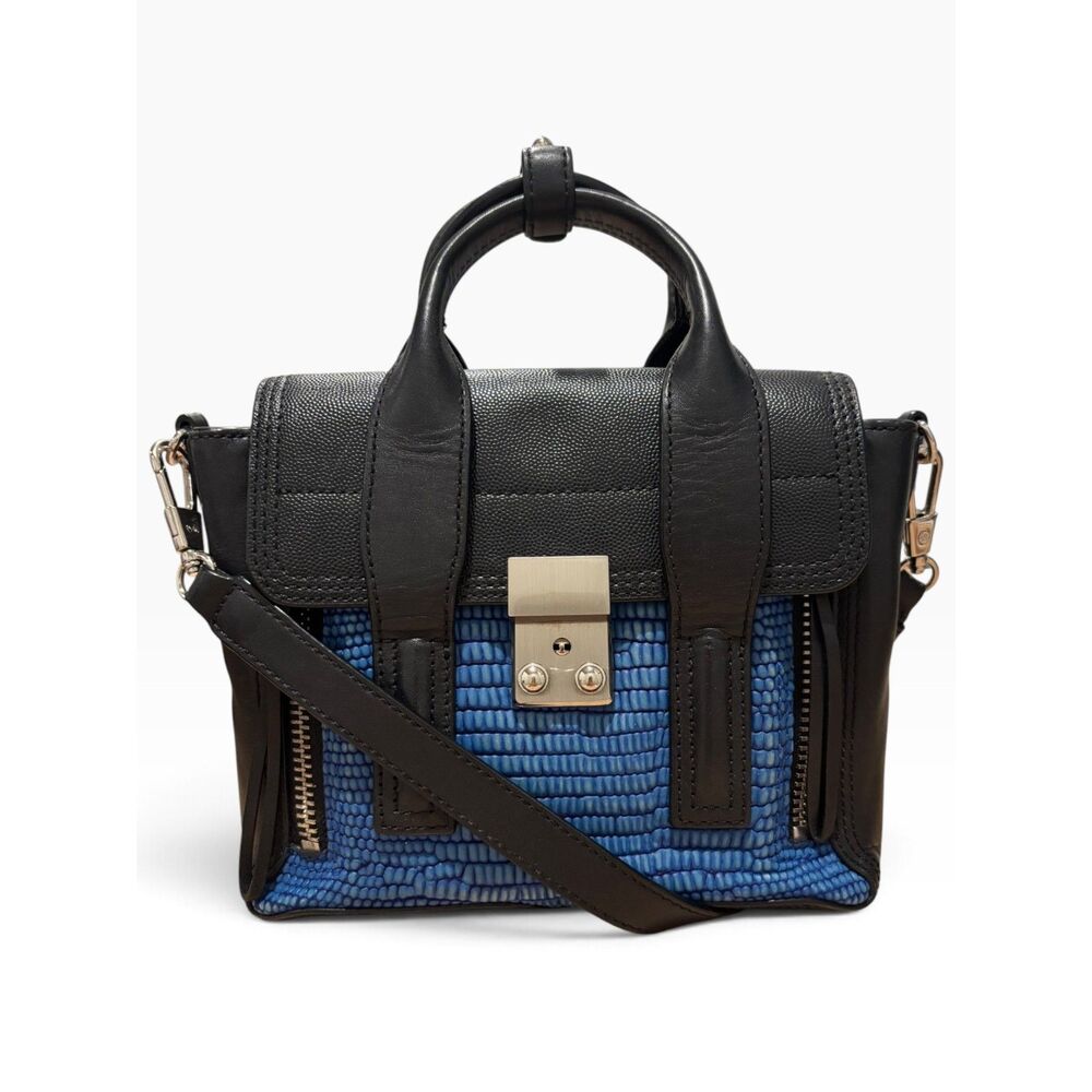 3.1 Phillip Lim Pashli Mini Satchel Blue Lizard Leather Bag